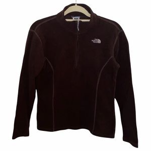 The North Face Girls 1/4 Zip Brown Sweater Size XL